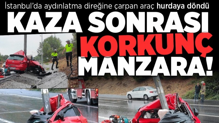 Sağanak Yağış Kazası: Sürücü Direğe Çarptı Hayatını Kaybetti