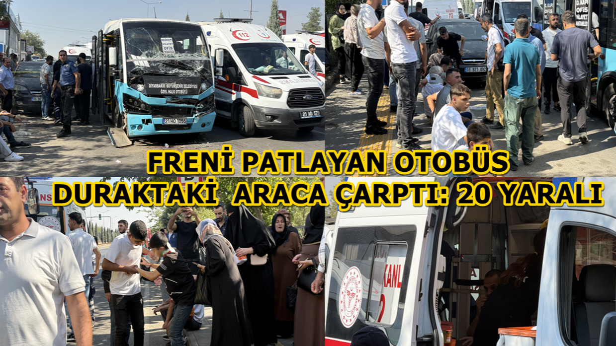 Freni Patlayan Otobüs Duraktaki Araca Çarptı: 20 Yaralı