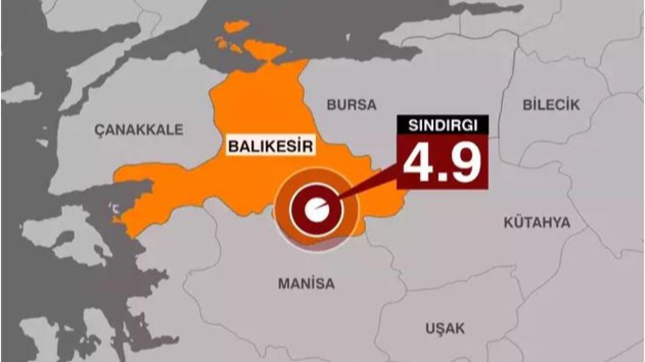 Balıkesir'de 4.9 Büyüklüğünde Deprem