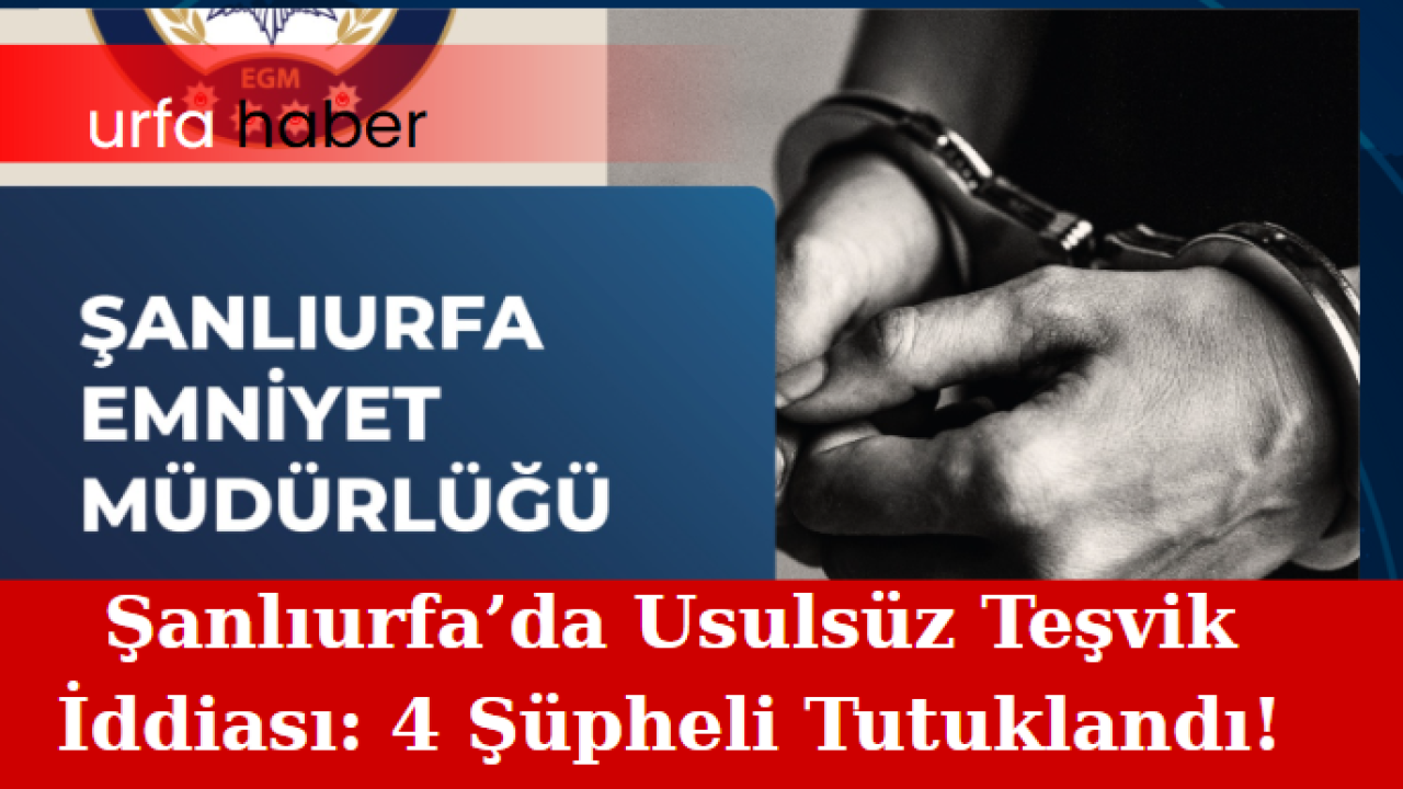 Şanlıurfa’da Usulsüz Teşvik İddiası: 4 Şüpheli Tutuklandı