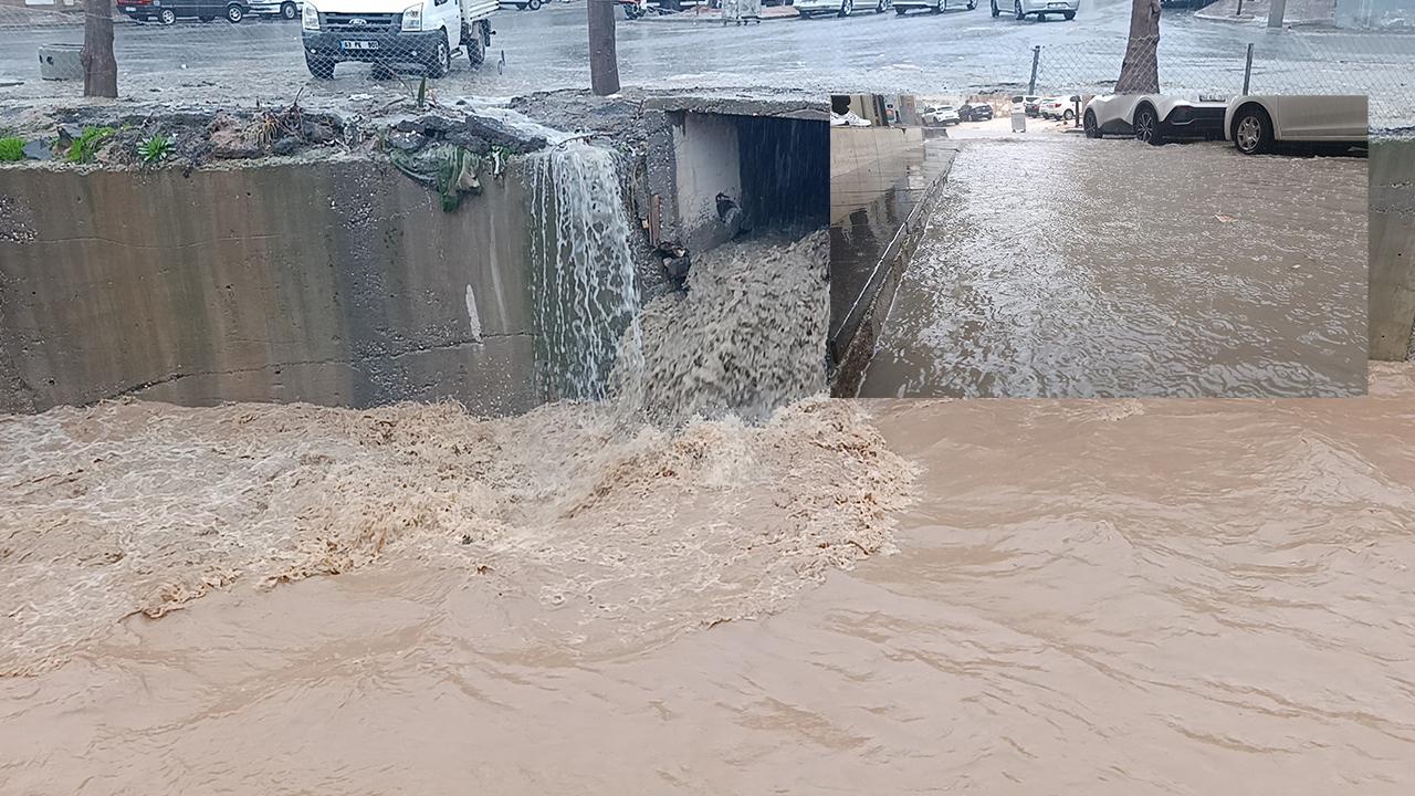 Urfa'da sağanak yağış cadde ve sokakları göle çevirdi!