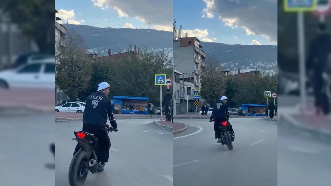 Polis yeleği giyip trafiği tehlikeye attı: Cezasız kalmadı!