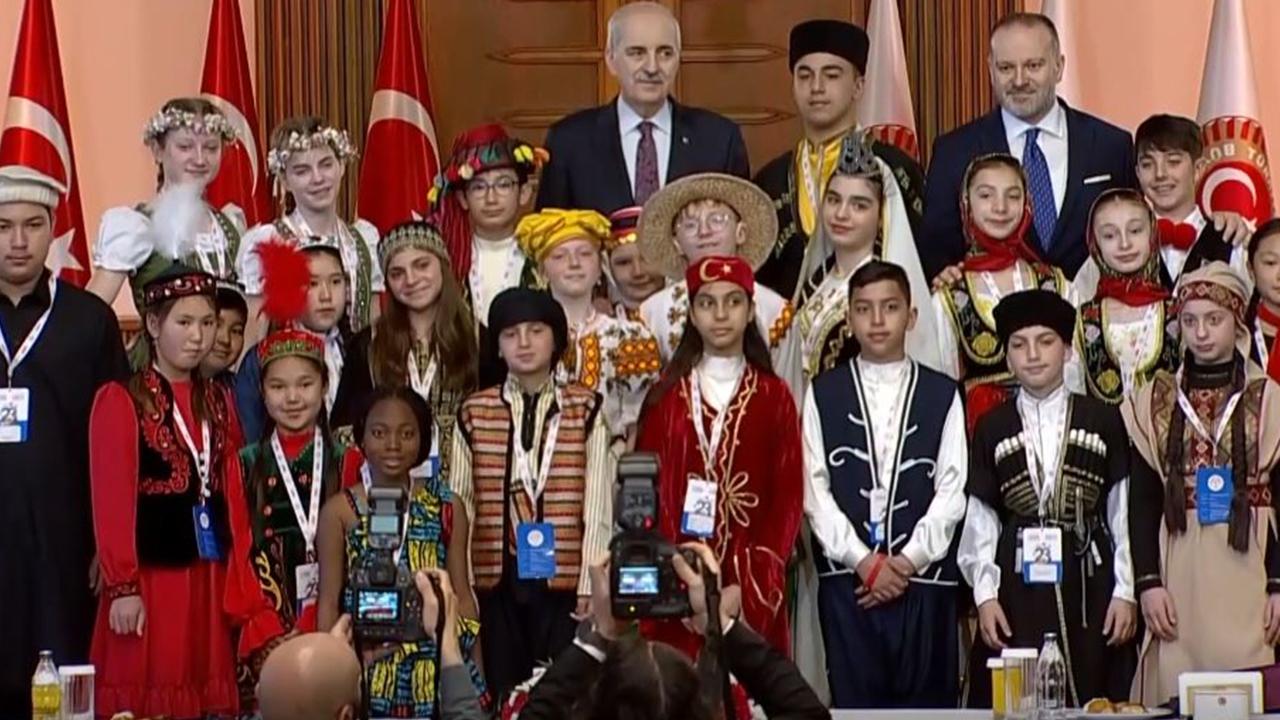 TBMM Başkanı Kurtulmuş 26 ülkeden gelen dünya çocuklarını kabul etti!