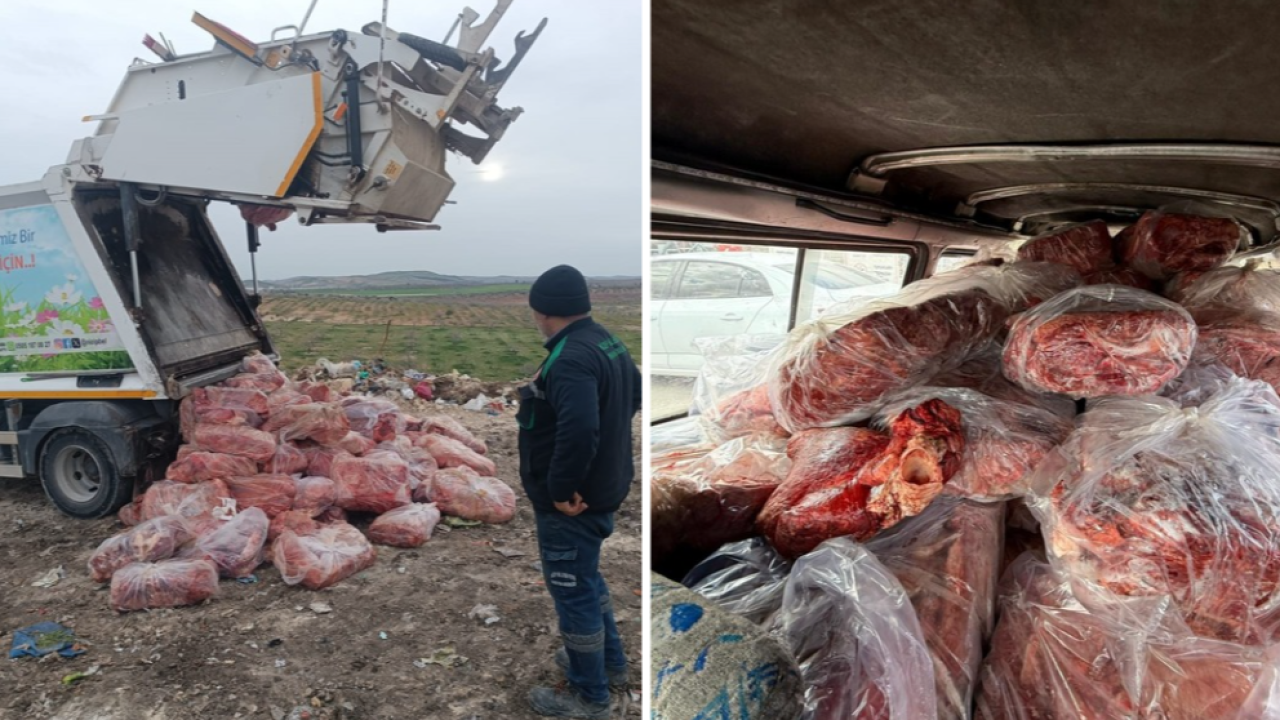 Uygunsuz koşullarda taşınan 1,6 ton sakatat imha edildi!
