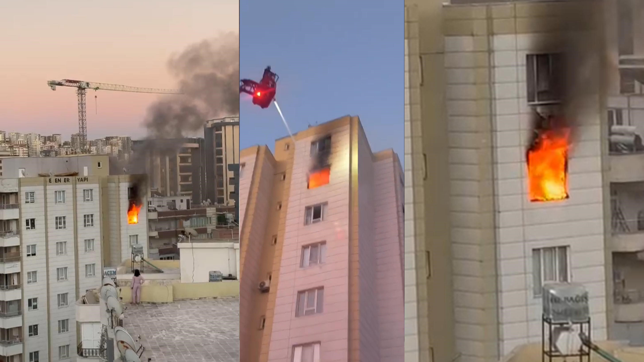 Urfa'da 9 katlı binada korkutan yangın!