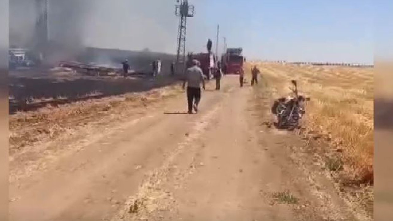 Urfa'da sondaj aracı ile işçilerin kaldığı karavan yandı!