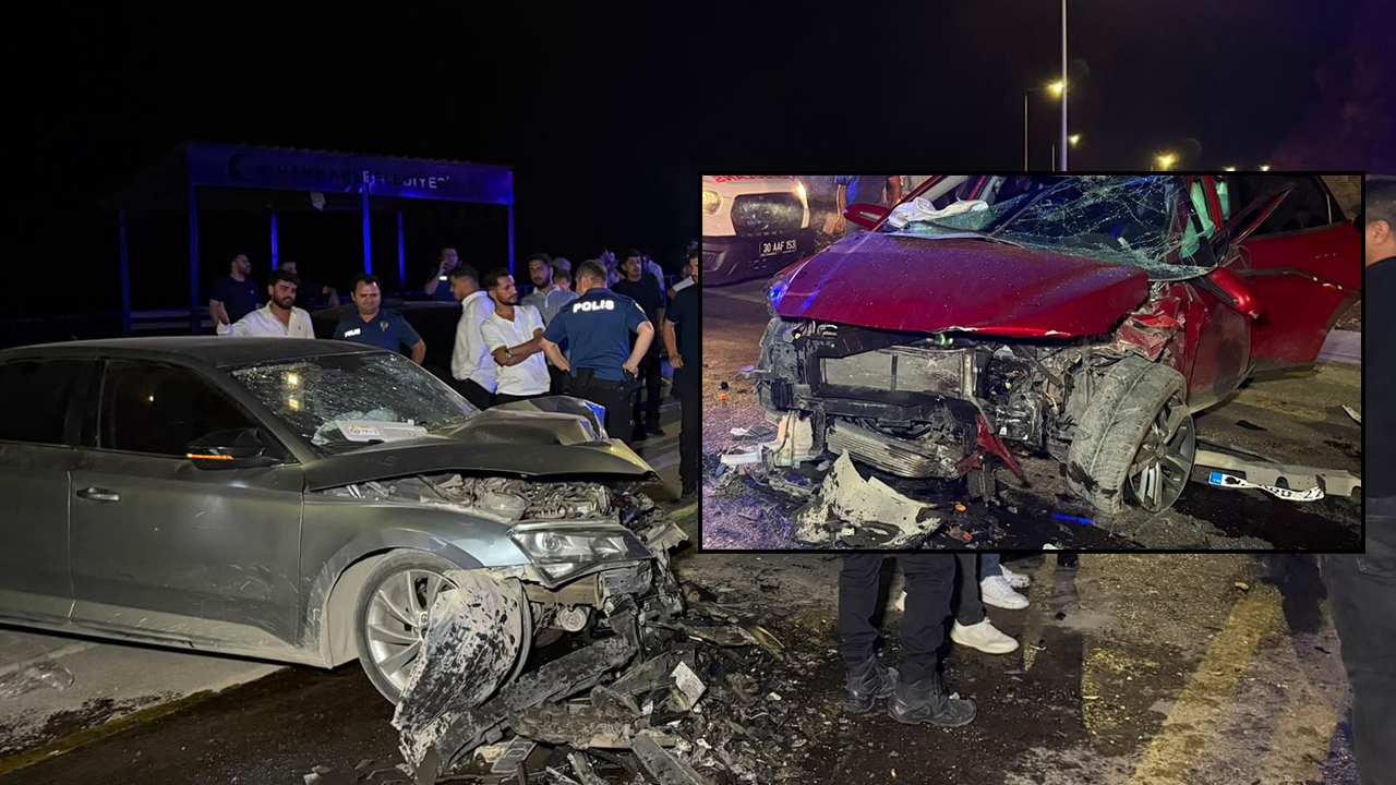 2 otomobil kafa kafaya çarpıştı!