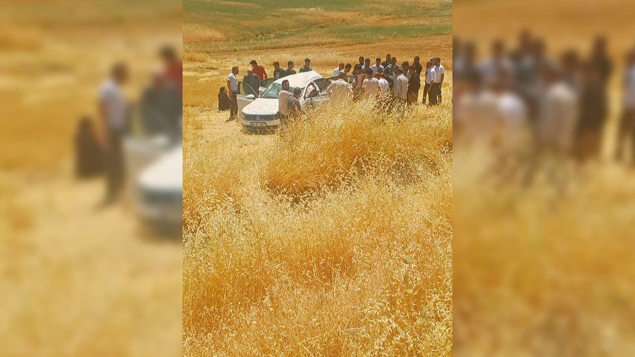 Otomobil tarlaya yuvarlandı: Çok sayıda yaralı var!