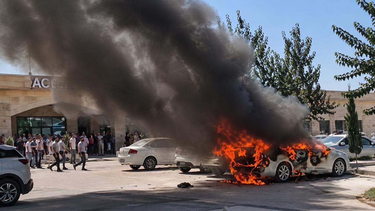 Urfa'da otomobil alev aldı!