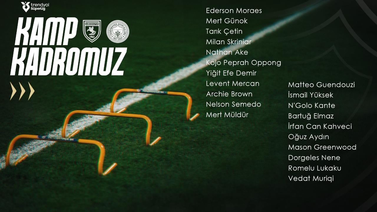 Fenerbahçe'nin Samsunspor maçı kamp kadrosu belli oldu!
