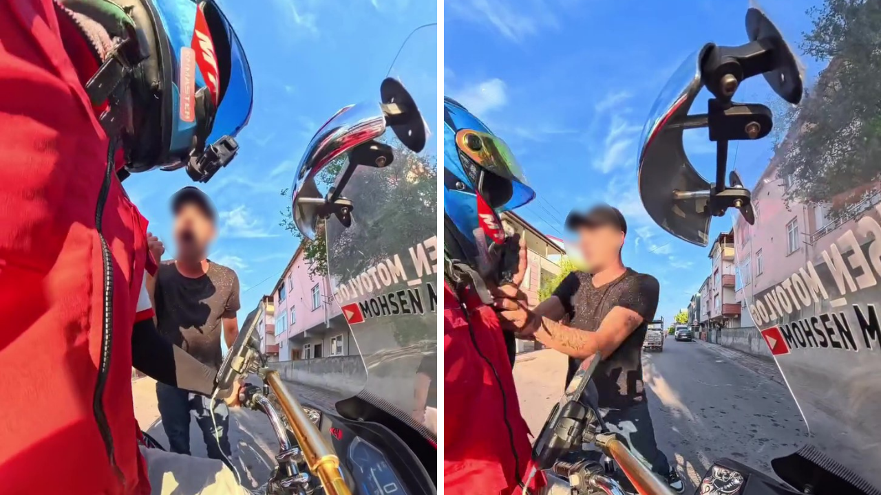 "Seni gebertirim" dedi motokuryeye saldırdı