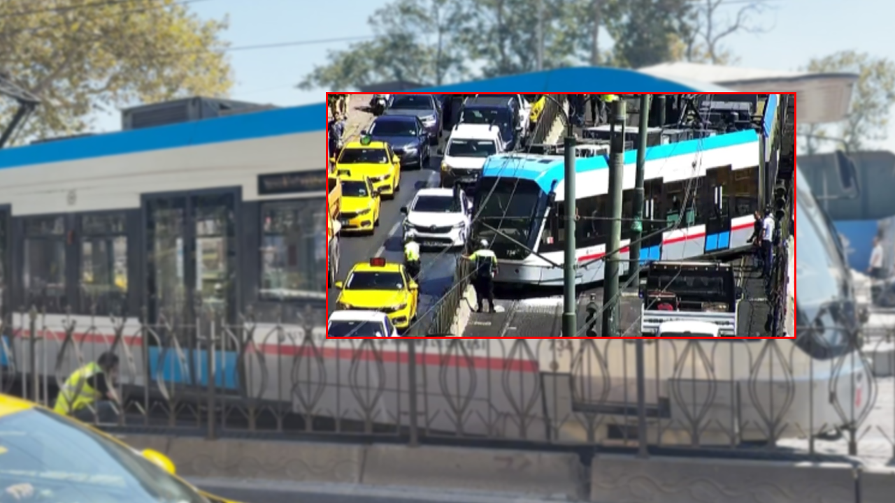 Tramvay raydan çıktı!