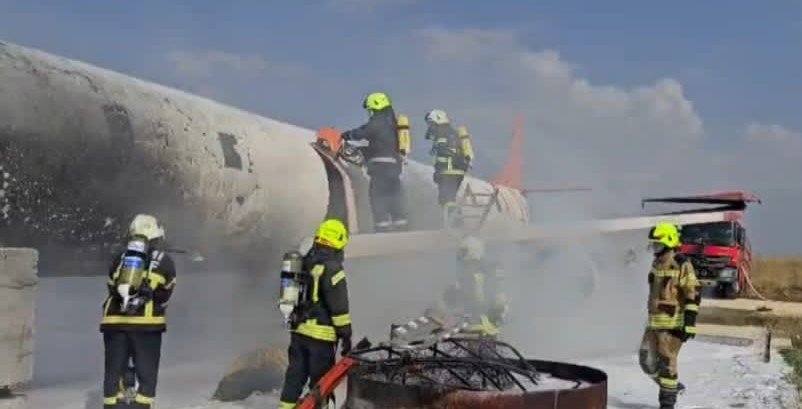 Şanlıurfa GAP Havalimanı’nda gerçeği aratmayan yangını tatbikatı!