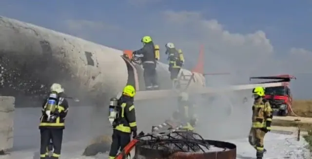 Şanlıurfa GAP Havalimanı’nda gerçeği aratmayan yangını tatbikatı!