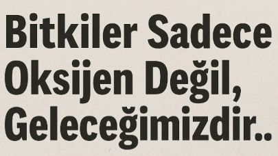 BİTKİLER SADECE OKSİJEN DEĞİL, GELECEĞİMİZDİR…