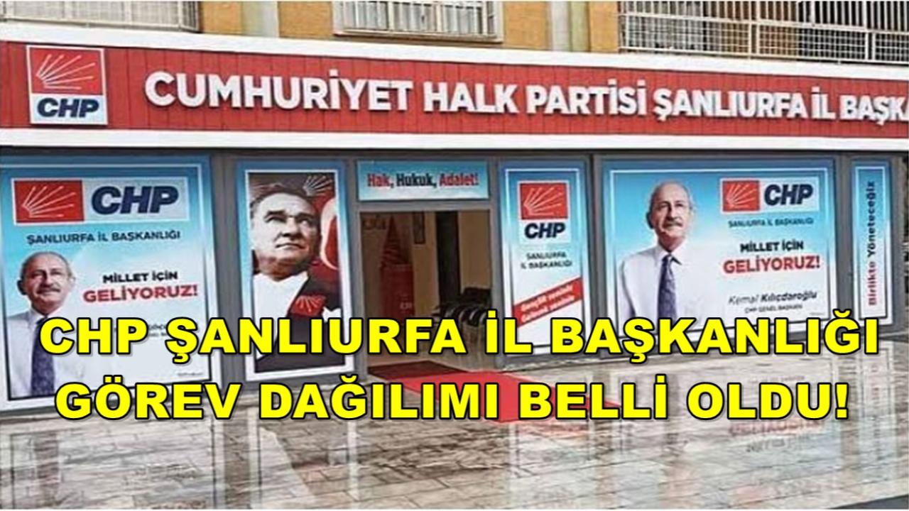 Chp Şanlıurfa İl Başkanlığı Görev Dağılımı Belli Oldu!