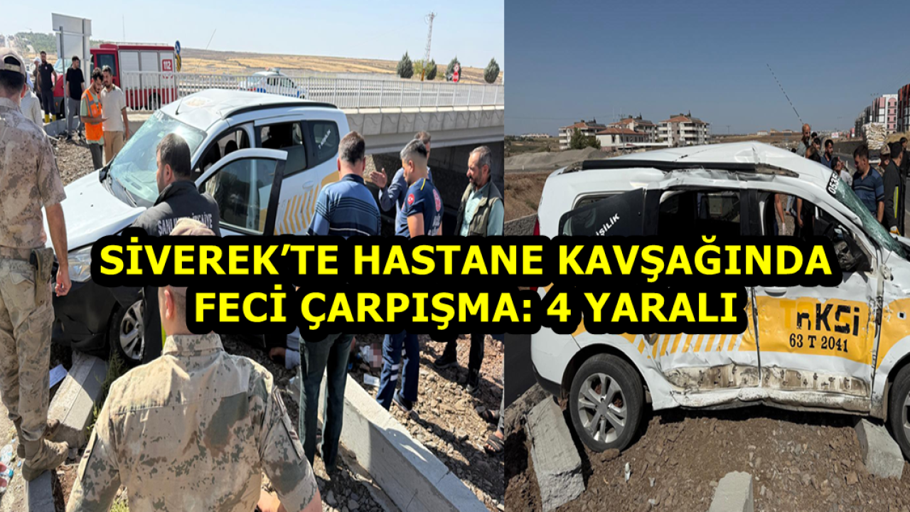 Siverek’te Hastane Kavşağında Feci Çarpışma: 4 Yaralı