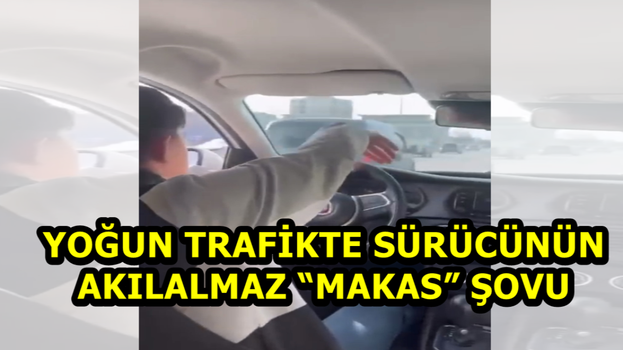 Yoğun Trafikte Sürücünün Akılalmaz “Makas” Şovu