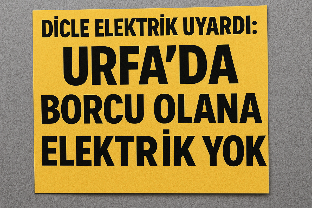 Dicle Elektrik Uyardı: Urfa’da Borçlu Aboneye Enerji Yok