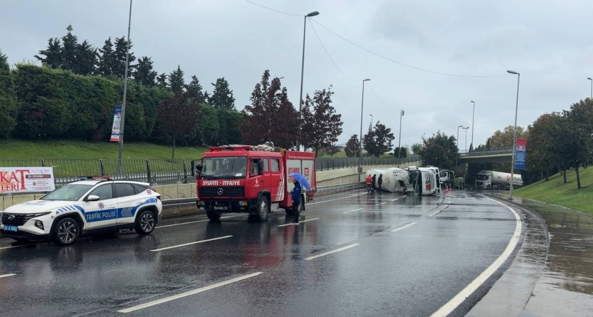 LNG yüklü tanker yan yattı: Yol trafiğe kapatıldı!