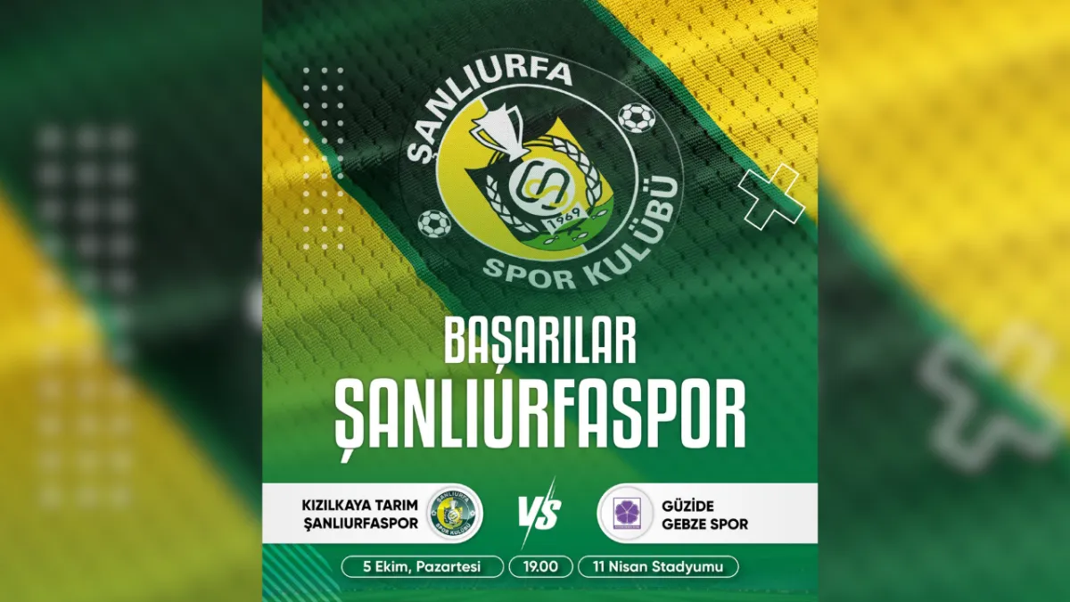 Şanlıurfaspor Güzide Gebze Spor ile karşı karşıya gelecek